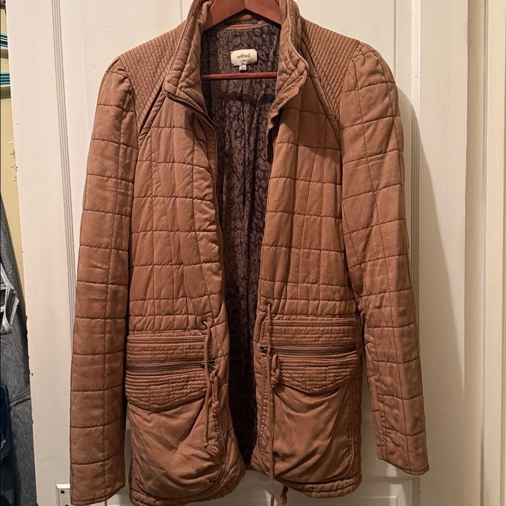 Aritzia Wilfred Marquis Quilted Jacket in brown 10